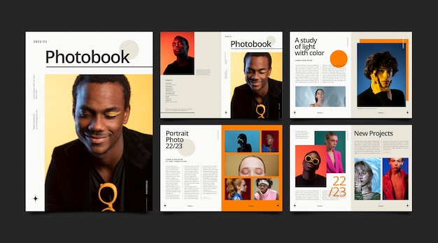 Modello di fotolibro dal design piatto