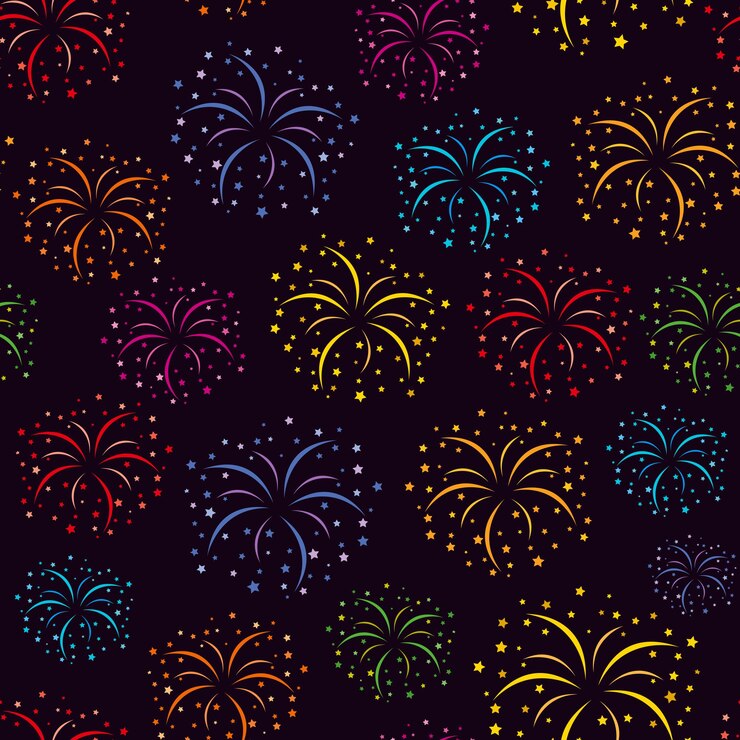 Vettore modello di fuochi d'artificio