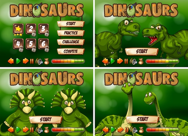 Modello di gioco con tema di dinosauri