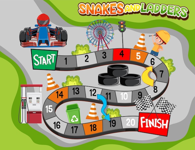 Modello di gioco di serpenti e scale