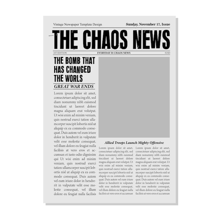 Vettore modello di giornale articoli di colonna sfondo di carta da giornale fogli stampati di carta stampata con titolo layout di stampa editoriale vettoriale