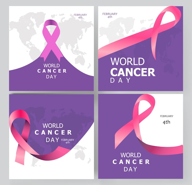 Modello di giornata mondiale contro il cancro Vettore libero