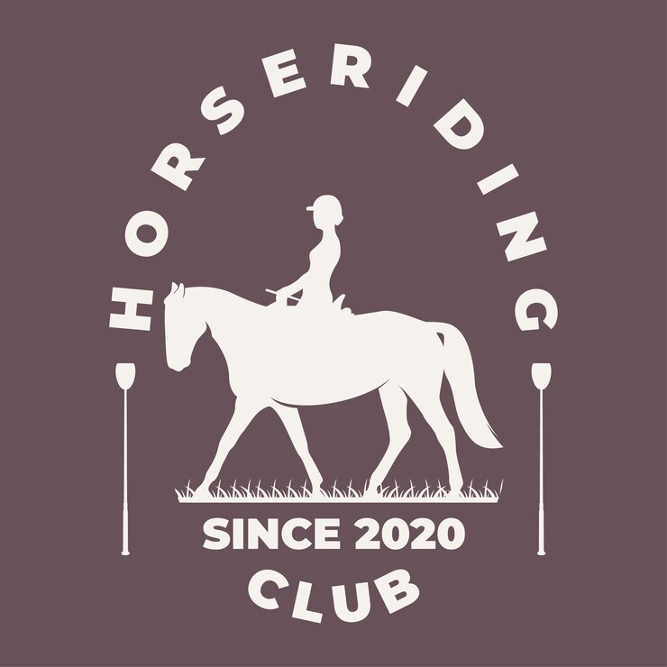 Vettore modello di icona del logo del club di equitazione jockey silhouette