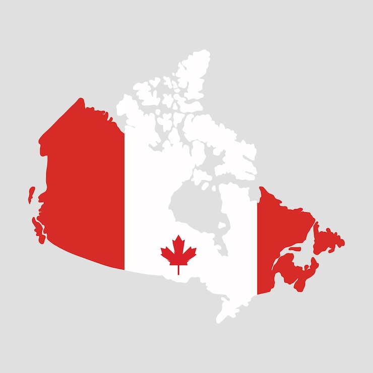 Vettore modello di icona vettoriale della mappa del canada