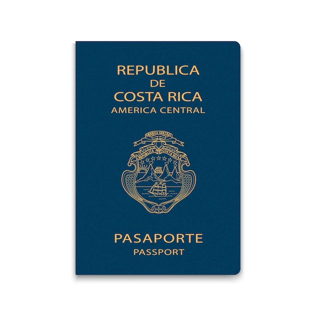 Modello di ID cittadino del passaporto della Costa Rica Illustrazione vettoriale