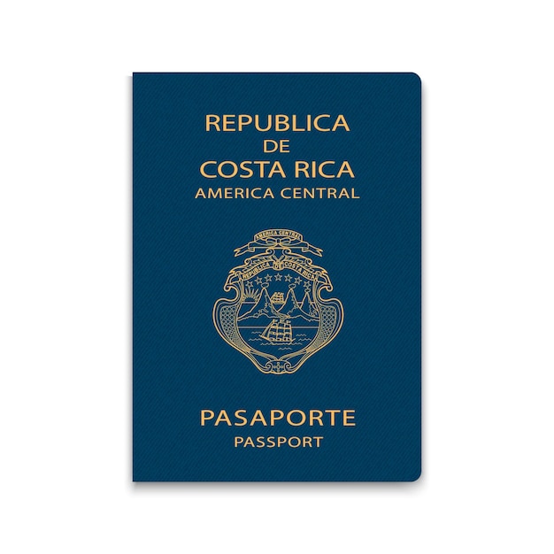 Modello di ID cittadino del passaporto della Costa Rica Illustrazione vettoriale