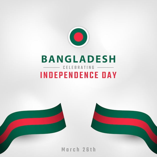 Modello di illustrazione del disegno vettoriale di celebrazione del 26 marzo del giorno dell'indipendenza del Bangladesh felice