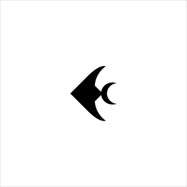 Modello di illustrazione dell'icona della silhouette del pesce per molti scopi isolato su sfondo bianco
