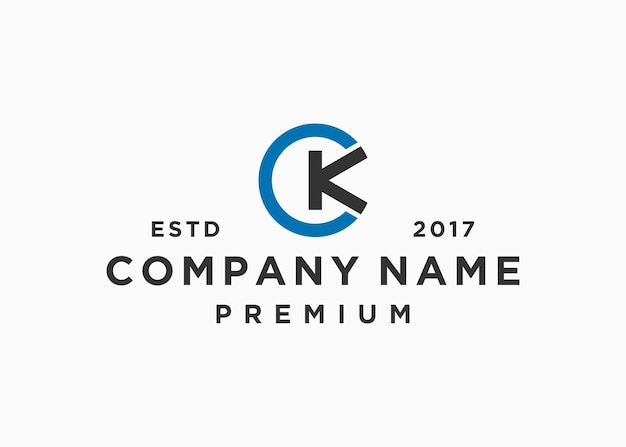 modello di illustrazione vettoriale del disegno del logo della lettera ck