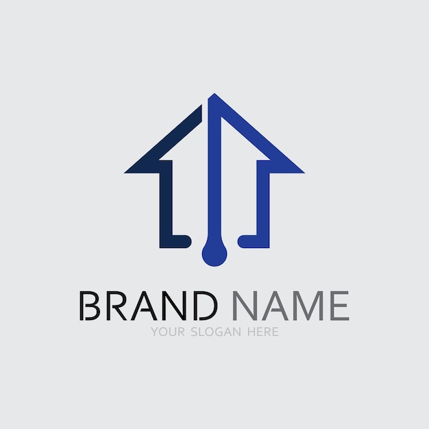 Modello di illustrazione vettoriale della casa e del logo della casa
