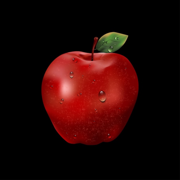 Modello di illustrazione vettoriale della mela rossa