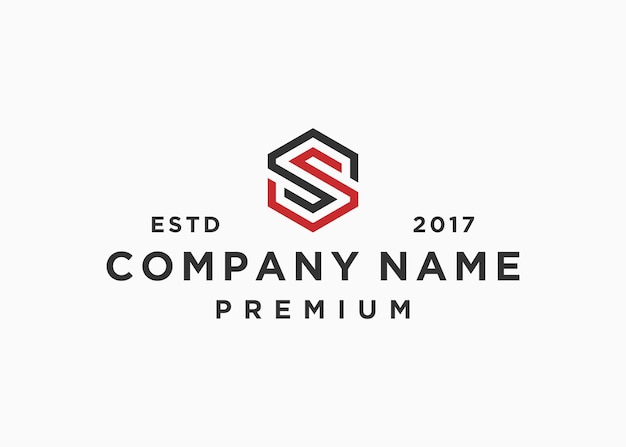 modello di illustrazione vettoriale di design con logo esagonale lettera ss
