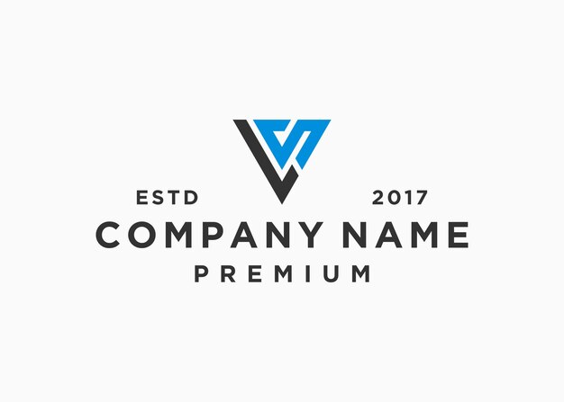 modello di illustrazione vettoriale di design del logo dello scudo della lettera sv