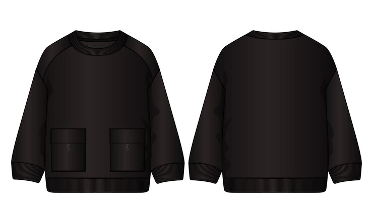 Vettore modello di illustrazione vettoriale di schizzo piatto di moda tecnica felpa