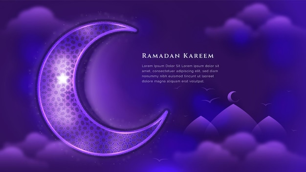 Modello di illustrazione vettoriale Ramadan 3D di alta qualità