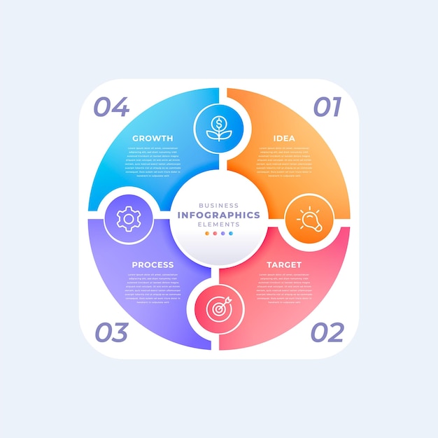 Modello di infografica a diagramma circolare realistico