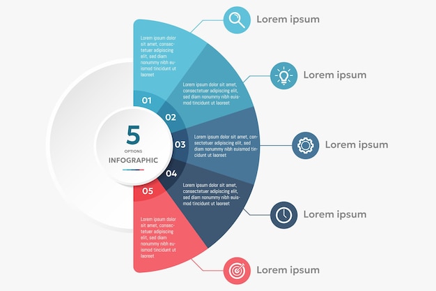 modello di infografica a diagramma circolare vettoriale