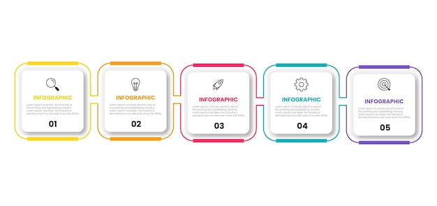 Modello di infografica aziendale di presentazione con 5 opzioni Illustrazione vettoriale