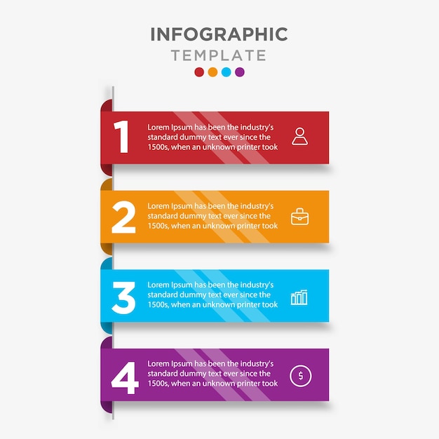 Modello di infografica aziendale in 4 passi con icona