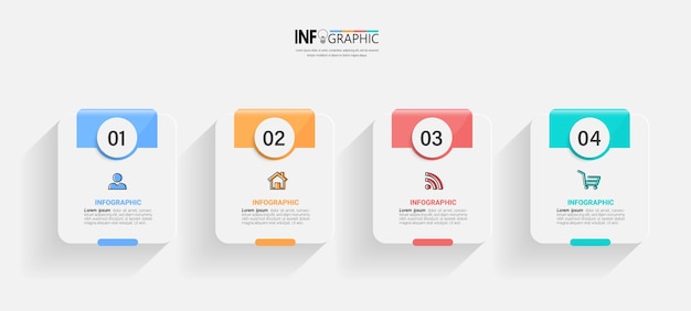 Modello di infografica aziendale in quattro fasi
