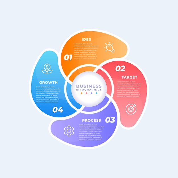 Modello di infografica circolare aziendale moderno
