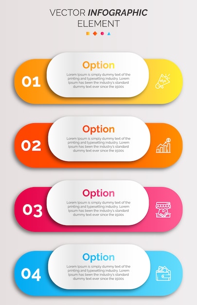 Modello di infografica con icona e numero