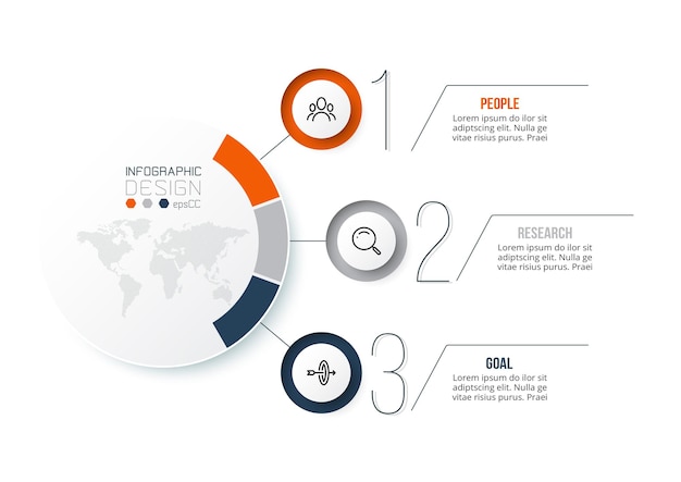 Modello di infografica concetto di business con diagramma.