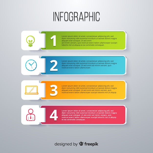 Modello di infografica in stile colorato sfumato