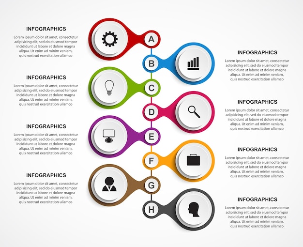 Modello di infografica opzioni astratte