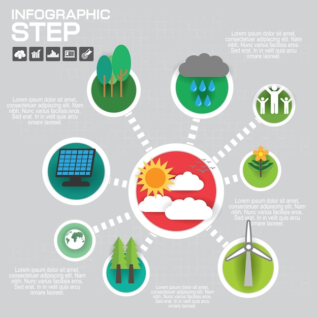 Modello di infografica per l'istruzione aziendale web design banner opuscoli volantini illustrazione vettoriale