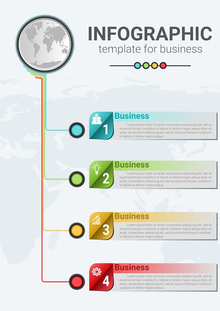 Modello di infografica per passi per il successo aziendale