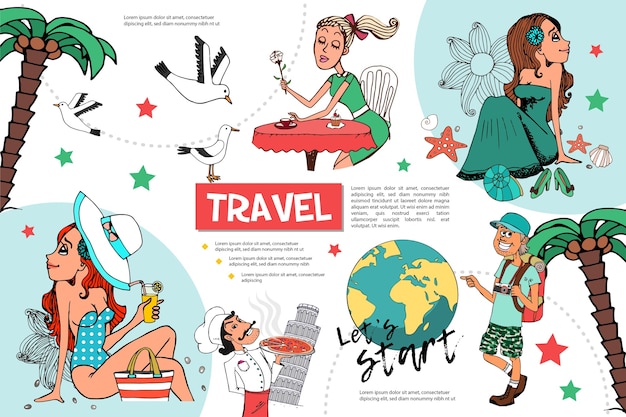 Modello di infografica viaggio piatto