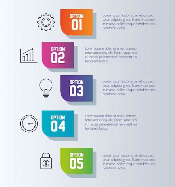 Modello di Infographic con il concetto delle icone di affari