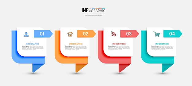 Modello di infographic di affari di quattro passaggi