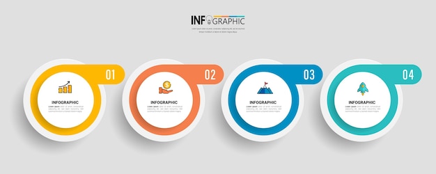 Modello di infographics di affari di quattro passaggi
