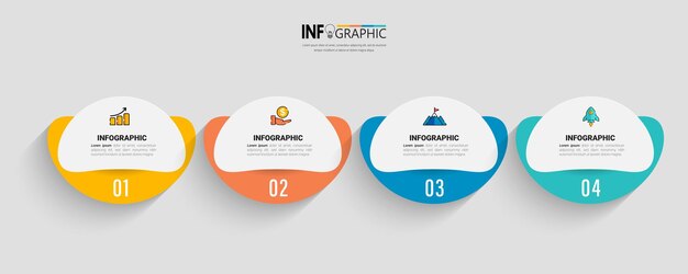 Modello di infographics di affari di quattro passaggi