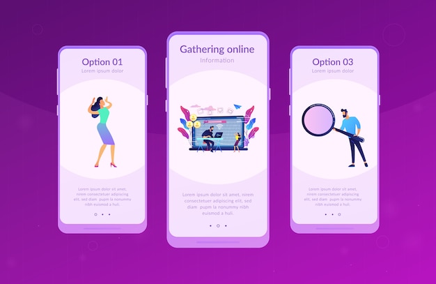 Modello di interfaccia app Doxing.