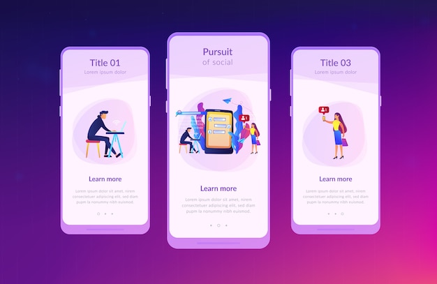 Modello di interfaccia dell'app Cyberstalking.