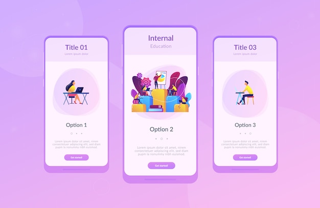 Modello di interfaccia dell'app di istruzione interna.
