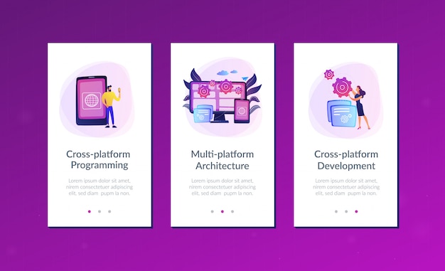 Modello di interfaccia dell'app di programmazione multipiattaforma.