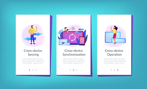 Modello di interfaccia dell'app di sincronizzazione tra dispositivi.