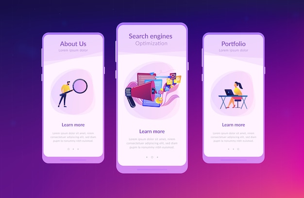 Modello di interfaccia dell'app per l'ottimizzazione dei motori di ricerca