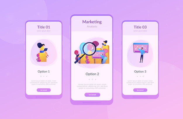 Modello di interfaccia per app di ricerca di marketing