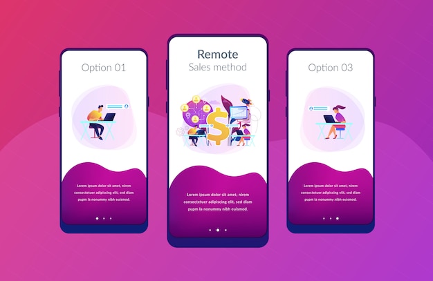 Modello di interfaccia per app vendite virtuali