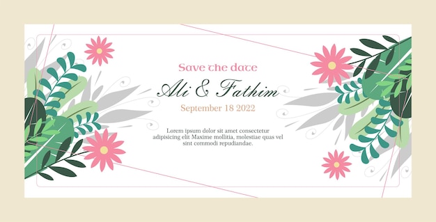 Modello di invito a nozze elegante e minimalista