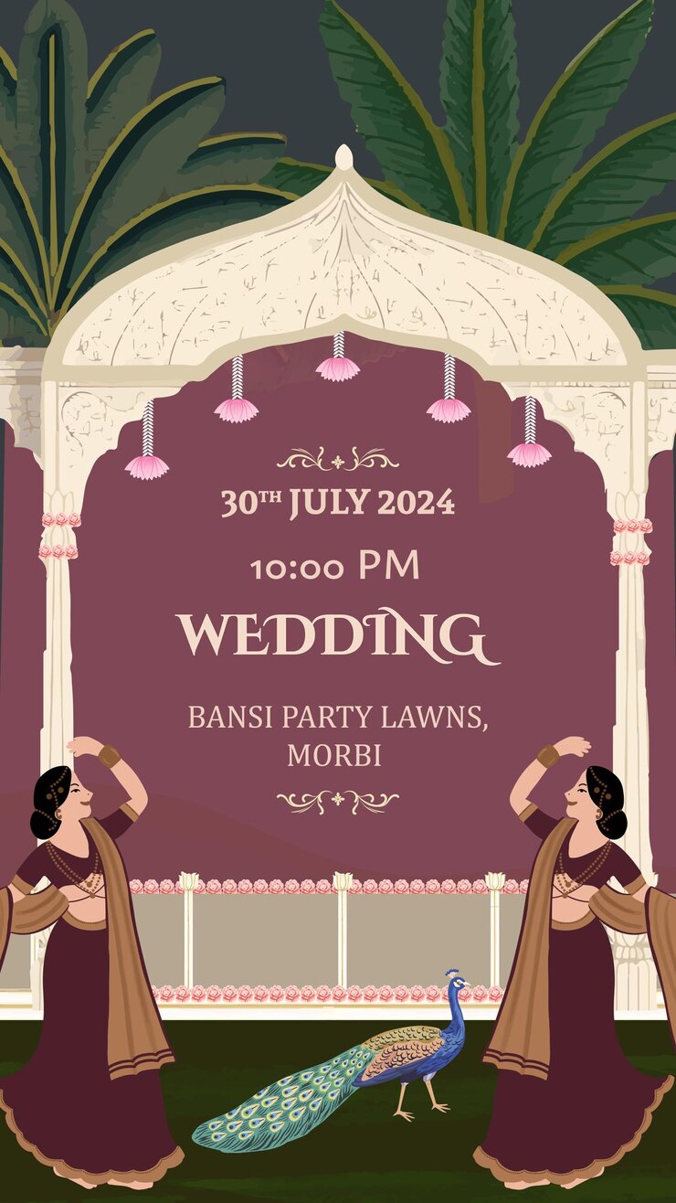 Modello di invito al matrimonio Mughal
