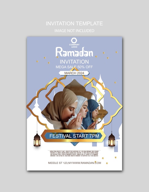Modello di invito al Ramadan gradiente