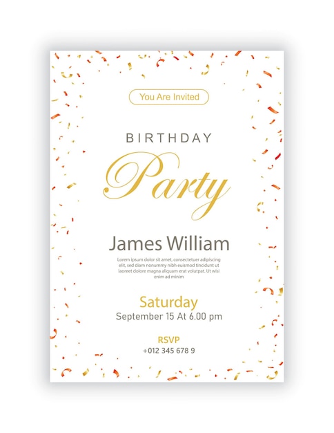 Modello di invito di buon compleanno