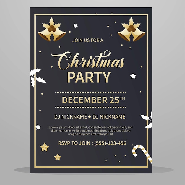 Modello di invito per la festa di Natale Illustrazione vettoriale