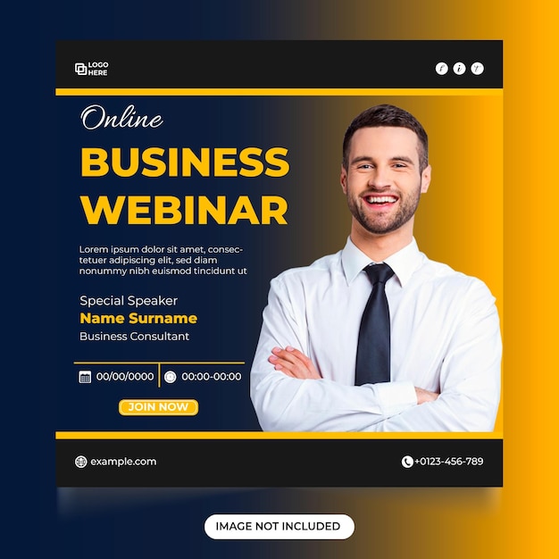 Modello di invito post-conferenza per webinar aziendali e aziendali online